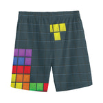 Colorful Block Puzzle Video Game Print Men's Sports Shorts