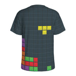 Colorful Block Puzzle Video Game Print Men's Sports T-Shirt