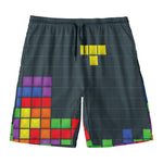 Colorful Block Puzzle Video Game Print Men's Swim Trunks