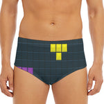 Colorful Block Puzzle Video Game Print Men's Triangle Swim Briefs