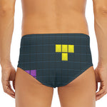 Colorful Block Puzzle Video Game Print Men's Triangle Swim Briefs