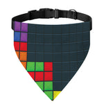 Colorful Block Puzzle Video Game Print Over The Collar Dog Bandana