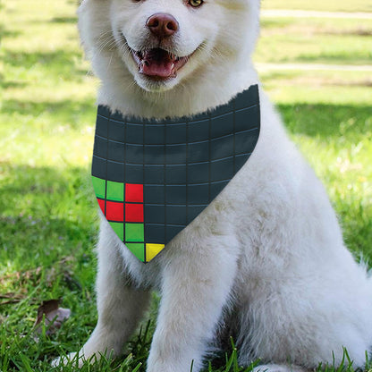 Colorful Block Puzzle Video Game Print Over The Collar Dog Bandana