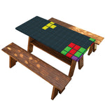 Colorful Block Puzzle Video Game Print Picnic Table Cover