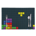 Colorful Block Puzzle Video Game Print Placemat