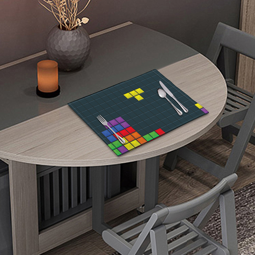Colorful Block Puzzle Video Game Print Placemat