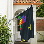 Colorful Block Puzzle Video Game Print Polyester Flag