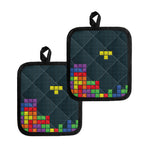 Colorful Block Puzzle Video Game Print Pot Holders