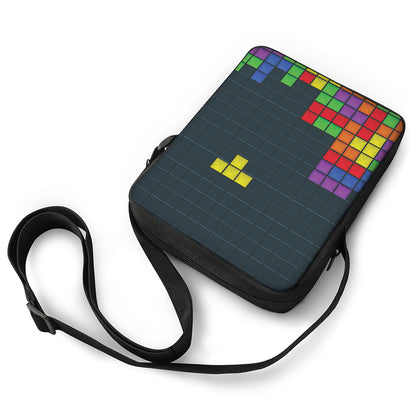 Colorful Block Puzzle Video Game Print Rectangular Crossbody Bag