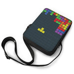 Colorful Block Puzzle Video Game Print Rectangular Crossbody Bag