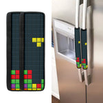 Colorful Block Puzzle Video Game Print Refrigerator Handle Covers