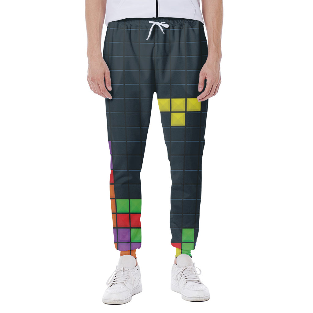 Colorful Block Puzzle Video Game Print Scuba Joggers