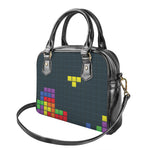 Colorful Block Puzzle Video Game Print Shoulder Handbag