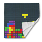 Colorful Block Puzzle Video Game Print Silk Bandana