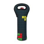 Colorful Block Puzzle Video Game Print Single Neoprene Wine Tote