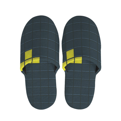 Colorful Block Puzzle Video Game Print Slippers