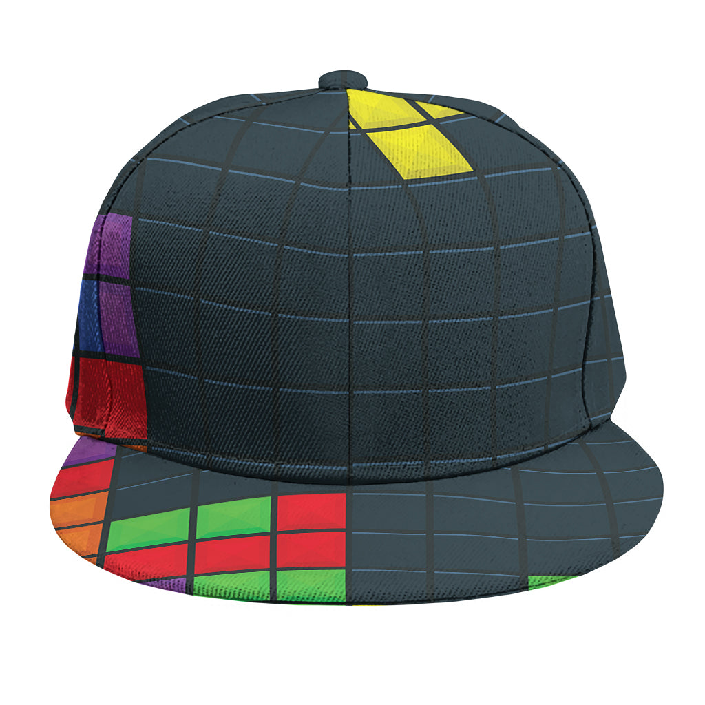 Colorful Block Puzzle Video Game Print Snapback Cap