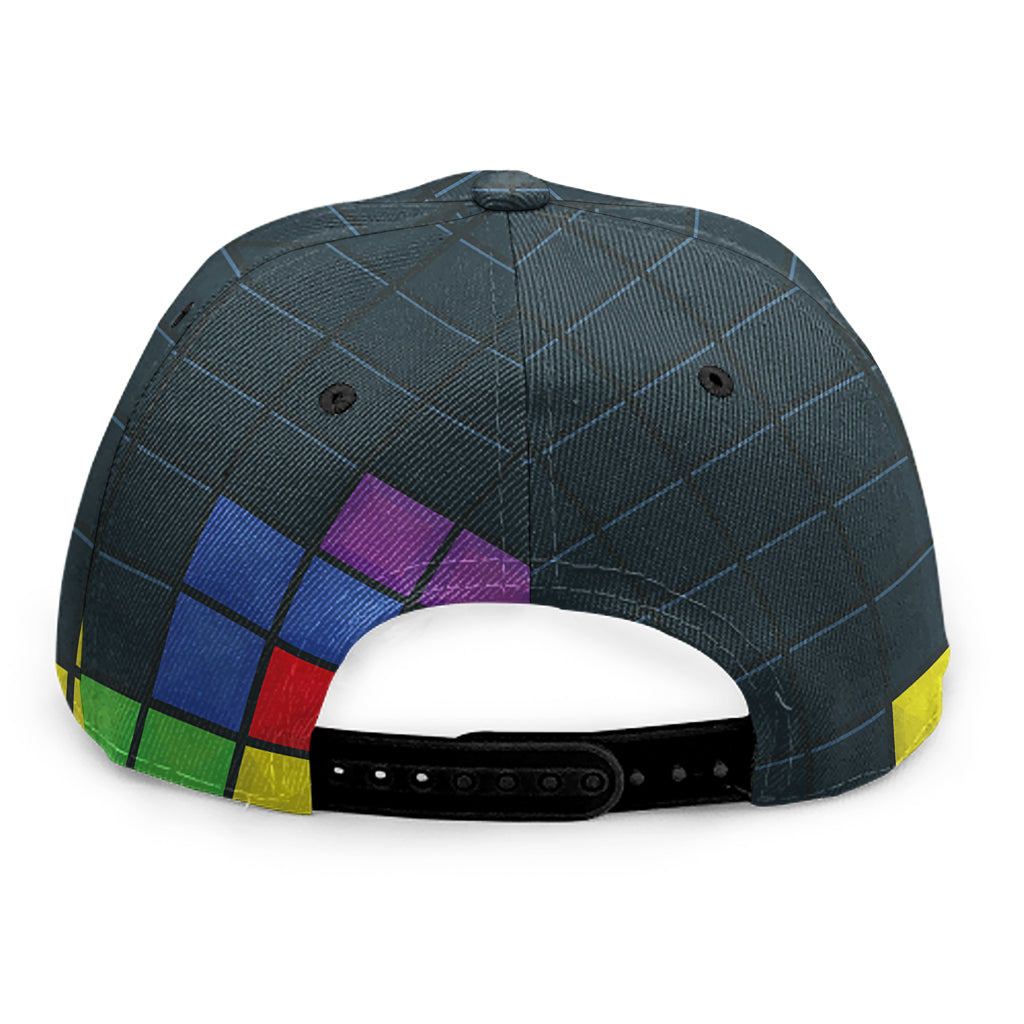 Colorful Block Puzzle Video Game Print Snapback Cap