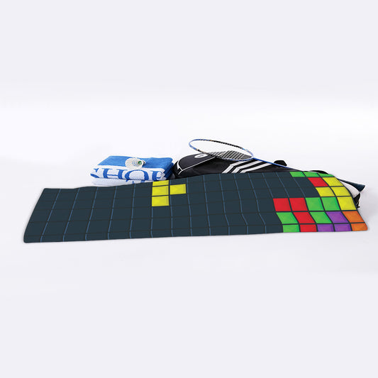 Colorful Block Puzzle Video Game Print Sports Towel