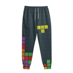 Colorful Block Puzzle Video Game Print Sweatpants