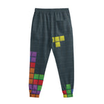 Colorful Block Puzzle Video Game Print Sweatpants
