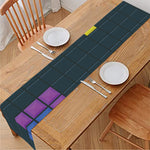 Colorful Block Puzzle Video Game Print Table Runner