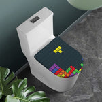 Colorful Block Puzzle Video Game Print Toilet Lid Cover