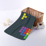 Colorful Block Puzzle Video Game Print Towel