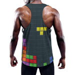 Colorful Block Puzzle Video Game Print Training Tank Top