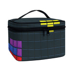 Colorful Block Puzzle Video Game Print Travel Makeup Bag