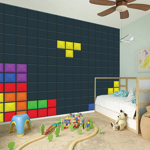 Colorful Block Puzzle Video Game Print Wall Sticker