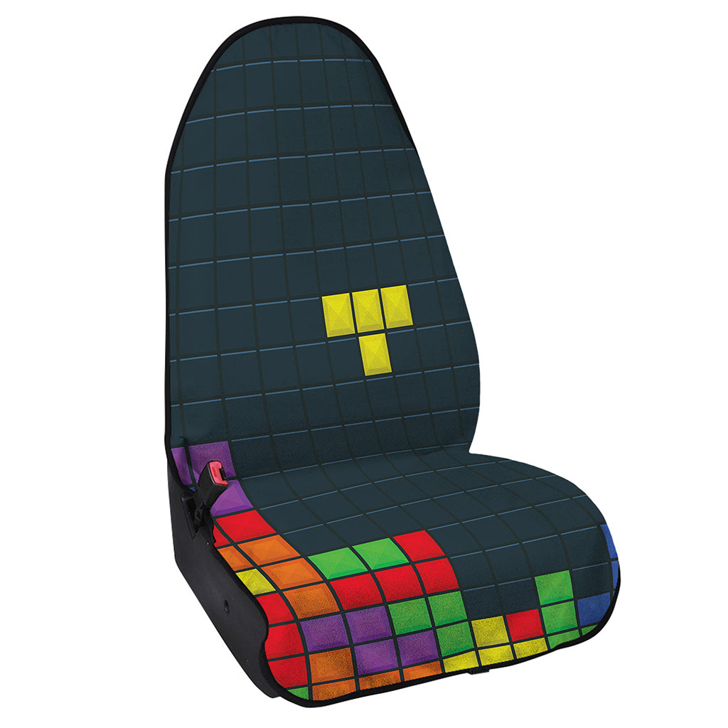 Colorful Block Puzzle Video Game Print Waterproof Car Seat Cover