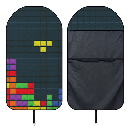 Colorful Block Puzzle Video Game Print Waterproof Car Seat Cover