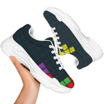 Colorful Block Puzzle Video Game Print White Chunky Shoes