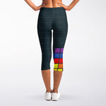 Colorful Block Puzzle Video Game Print Women's Capri Leggings