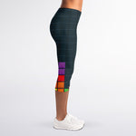 Colorful Block Puzzle Video Game Print Women's Capri Leggings