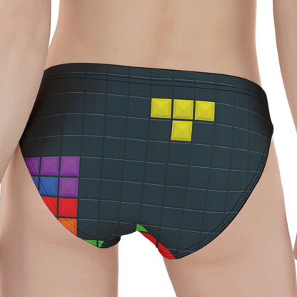 Colorful Block Puzzle Video Game Print Women's Panties