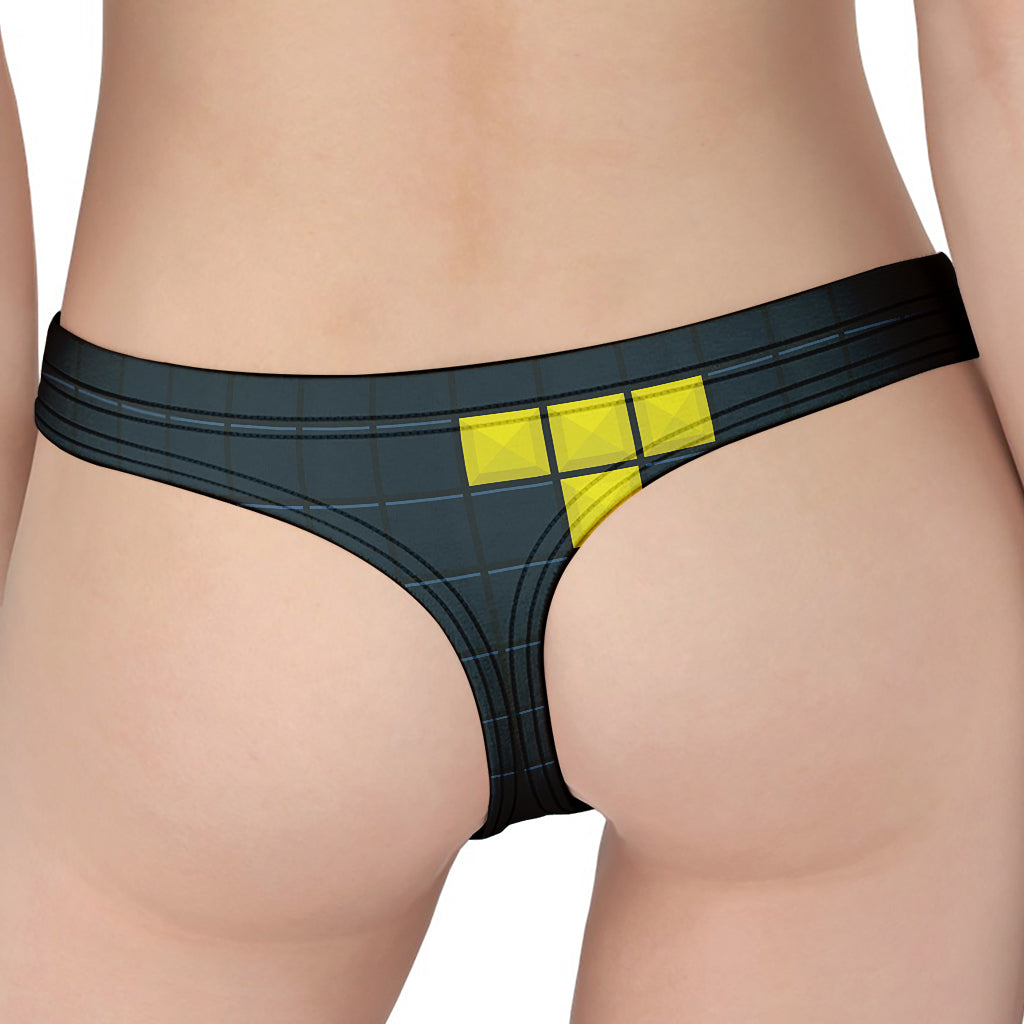 Colorful Block Puzzle Video Game Print Women's Thong