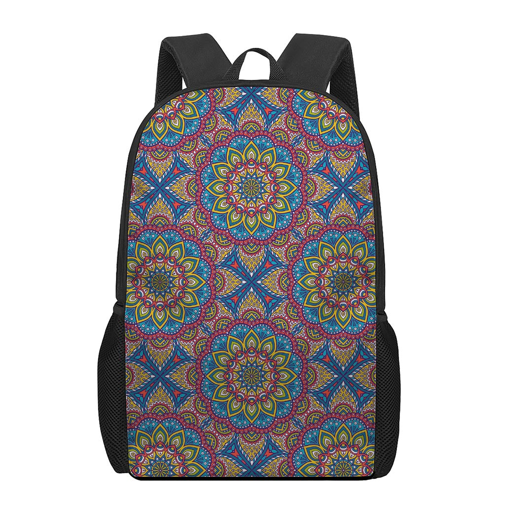 Colorful Bohemian Mandala Pattern Print 17 Inch Backpack