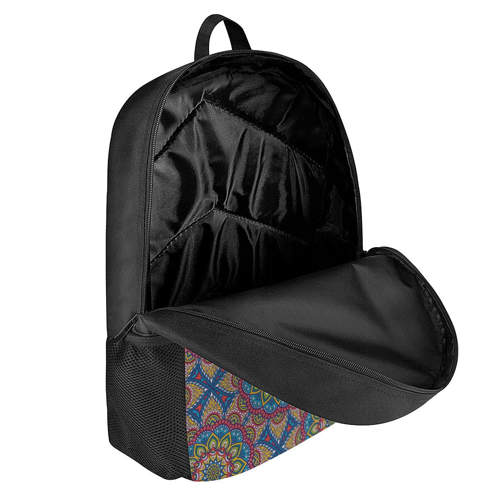 Colorful Bohemian Mandala Pattern Print 17 Inch Backpack