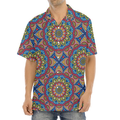 Colorful Bohemian Mandala Pattern Print Aloha Shirt