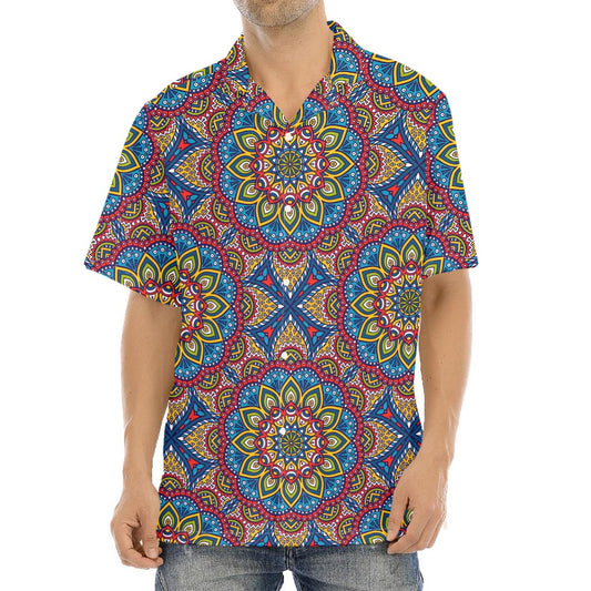 Colorful Bohemian Mandala Pattern Print Aloha Shirt