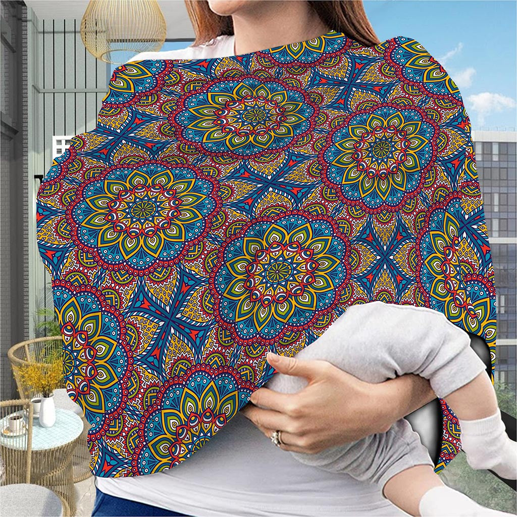 Colorful Bohemian Mandala Pattern Print Baby Seat Cover