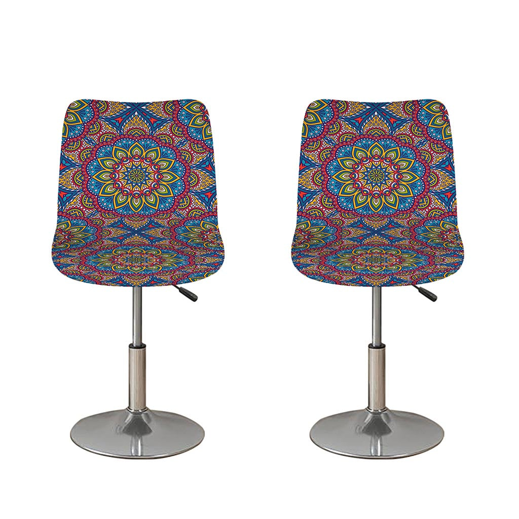 Colorful Bohemian Mandala Pattern Print Bar Stool Covers