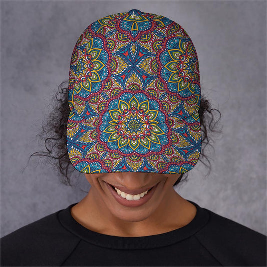 Colorful Bohemian Mandala Pattern Print Baseball Cap