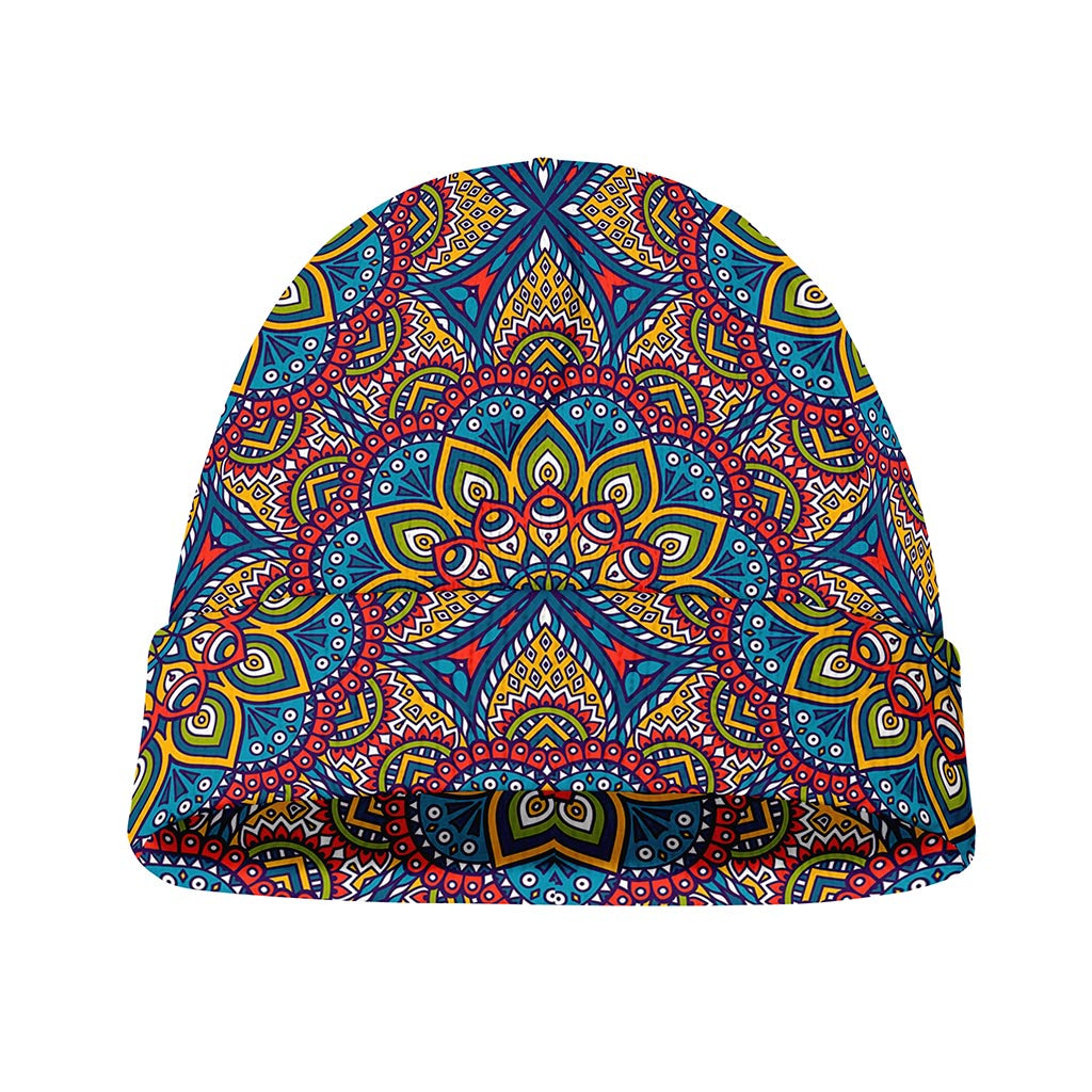 Colorful Bohemian Mandala Pattern Print Beanie