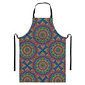 Colorful Bohemian Mandala Pattern Print Bib Apron With Pocket