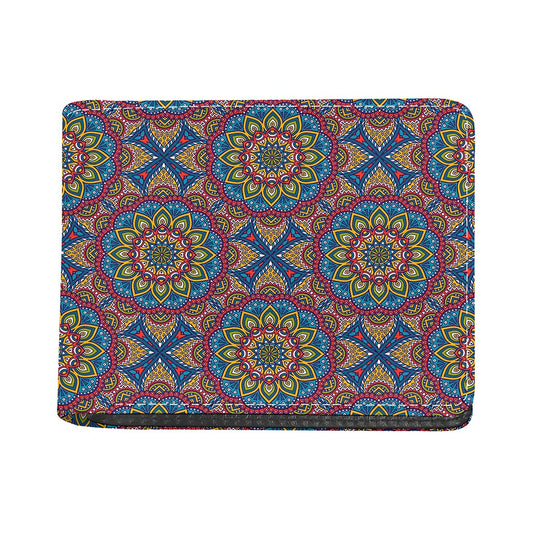 Colorful Bohemian Mandala Pattern Print Bifold Wallet