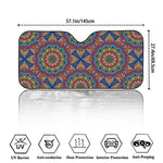 Colorful Bohemian Mandala Pattern Print Car Windshield Sun Shade