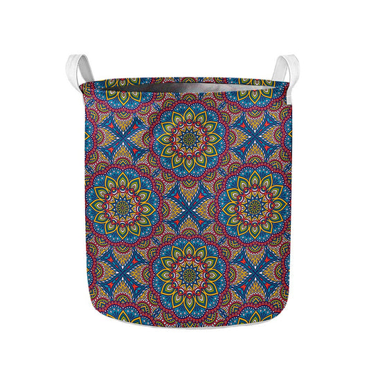 Colorful Bohemian Mandala Pattern Print Collapsible Laundry Basket